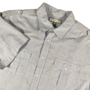 pd&co Short‎ Sleeve Button Up Shirt Mens 1X Blue Utility Style Casual *See Pics